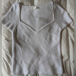 Oak + Fort White Knit Top
